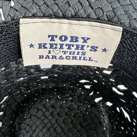 Toby Keith's Cowboy Hat "Whiskey Girl" PInk OS Black 100% Paper Woven - Picture 15 of 16